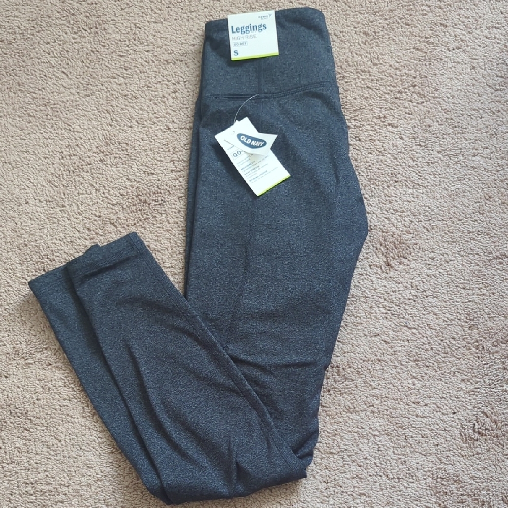 Old Navy Women's Go Dry Dark Charcoal Heather Leggings/NWT